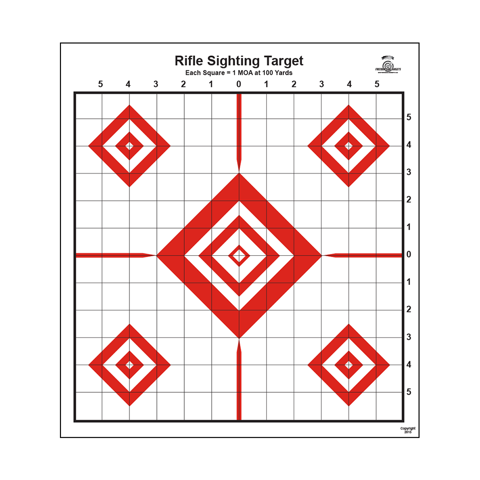 Red Diamond Rifle Sight-In Target - 25 Pack