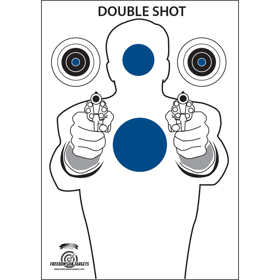 Blue Double Shot Silhouette Target - 25 Pack