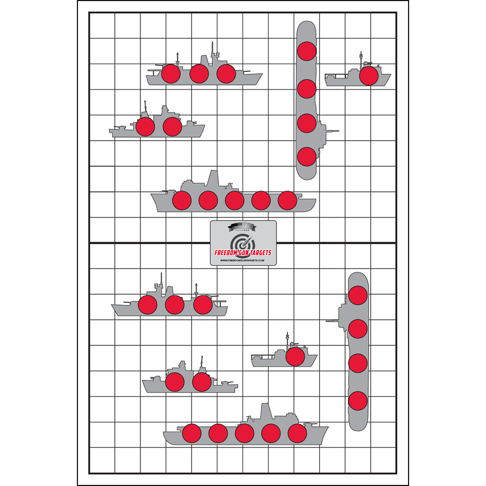 Red Battleship Game Target - 25 Pack – Freedom Gun Targets