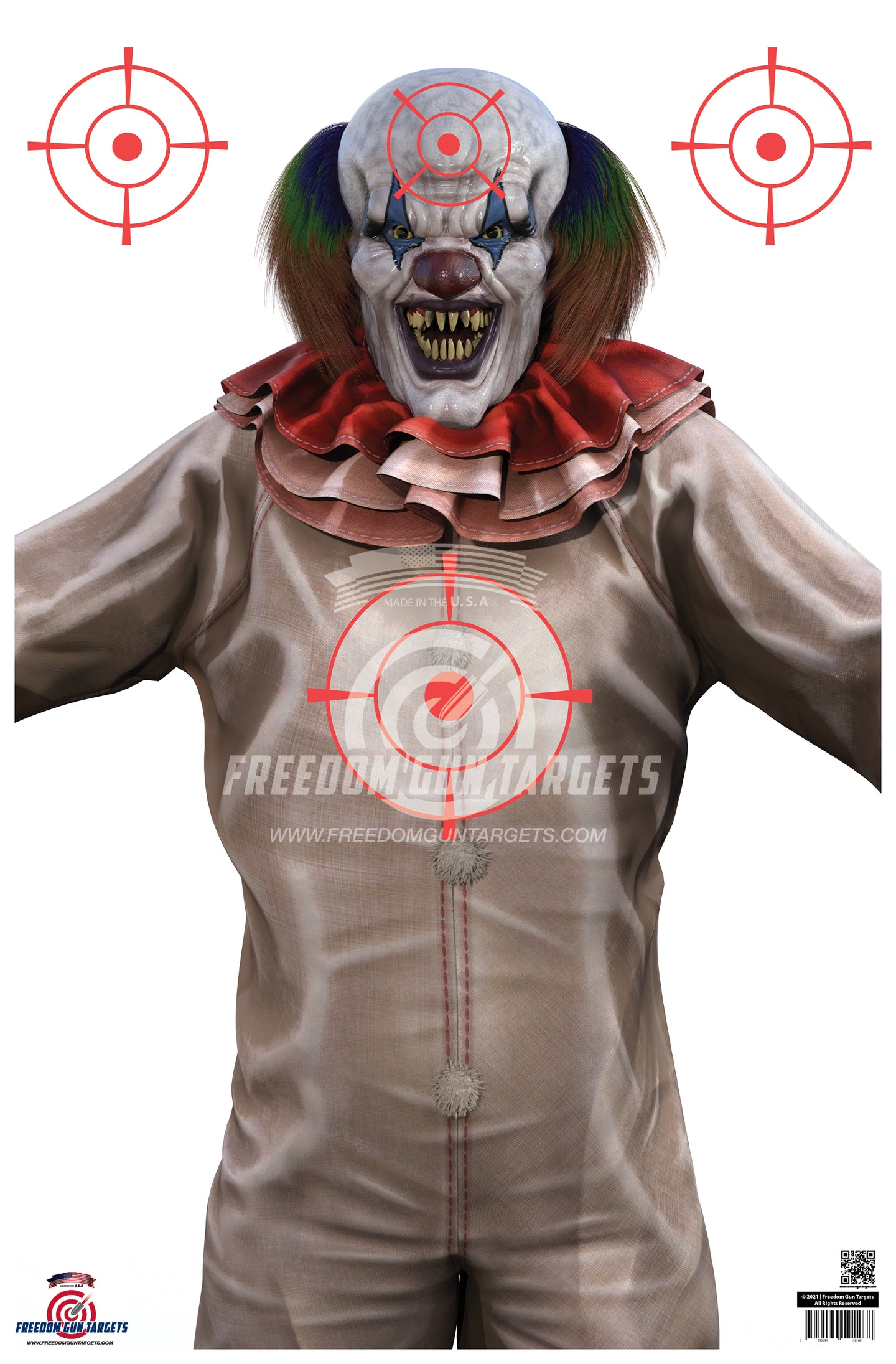 3D Scary Clown Target - 25 Pack