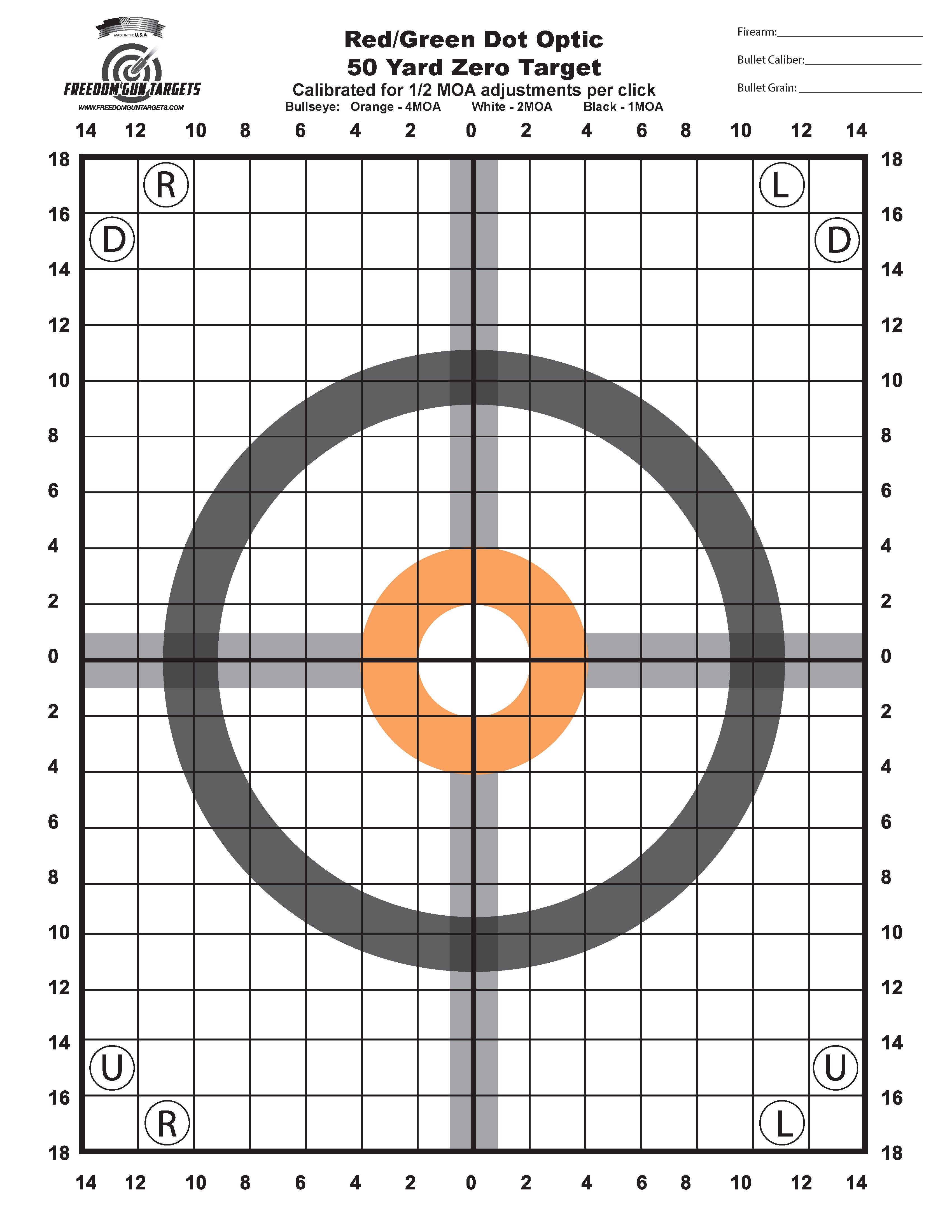 50 Range Target 50 Yard Zero Sight-In Target - 25 Pack – Freedom Gun Targets
