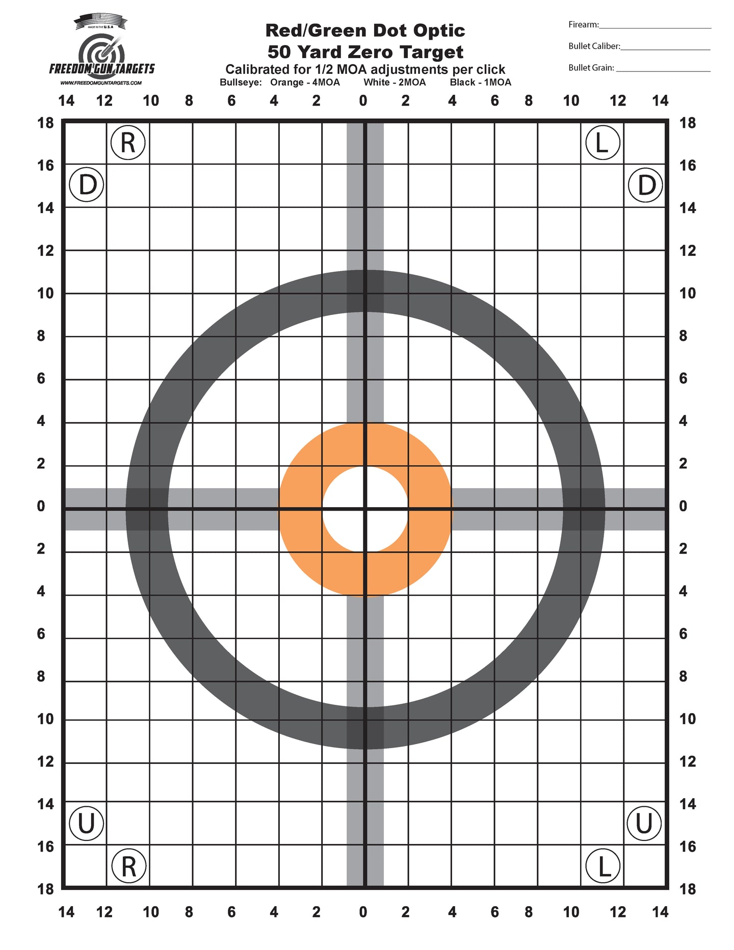 50 Yard Zero Sight-In Target - 25 Pack