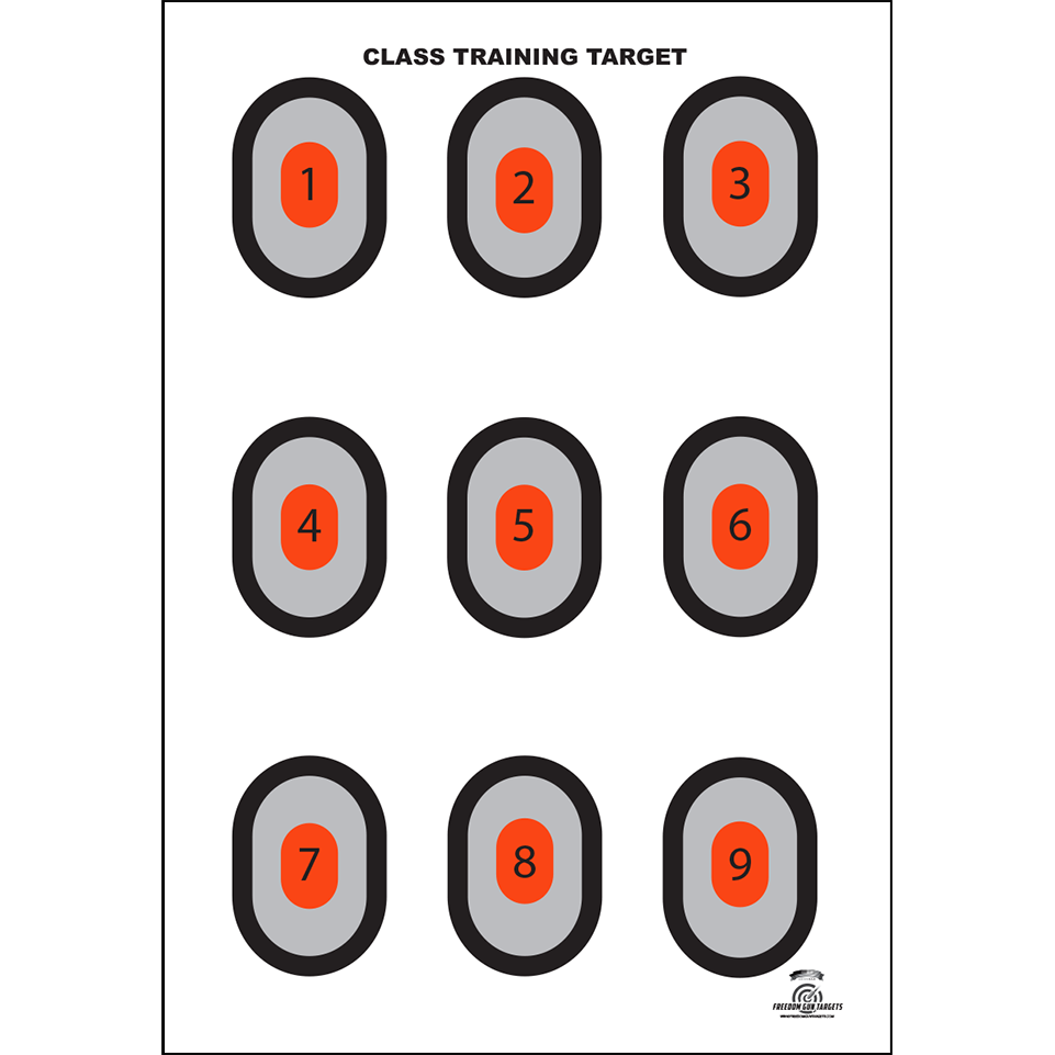 9-Up Training Target - 25 Pack – Freedom Gun Targets