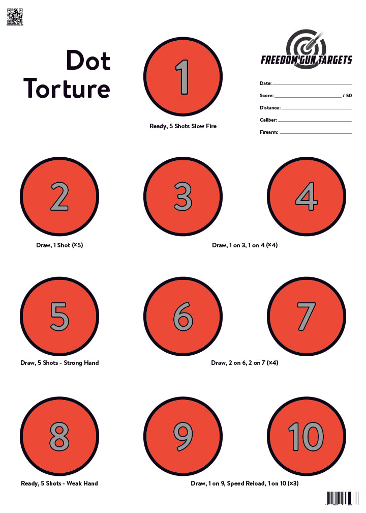 Dot Torture Training Target 20x28- 25 Pack