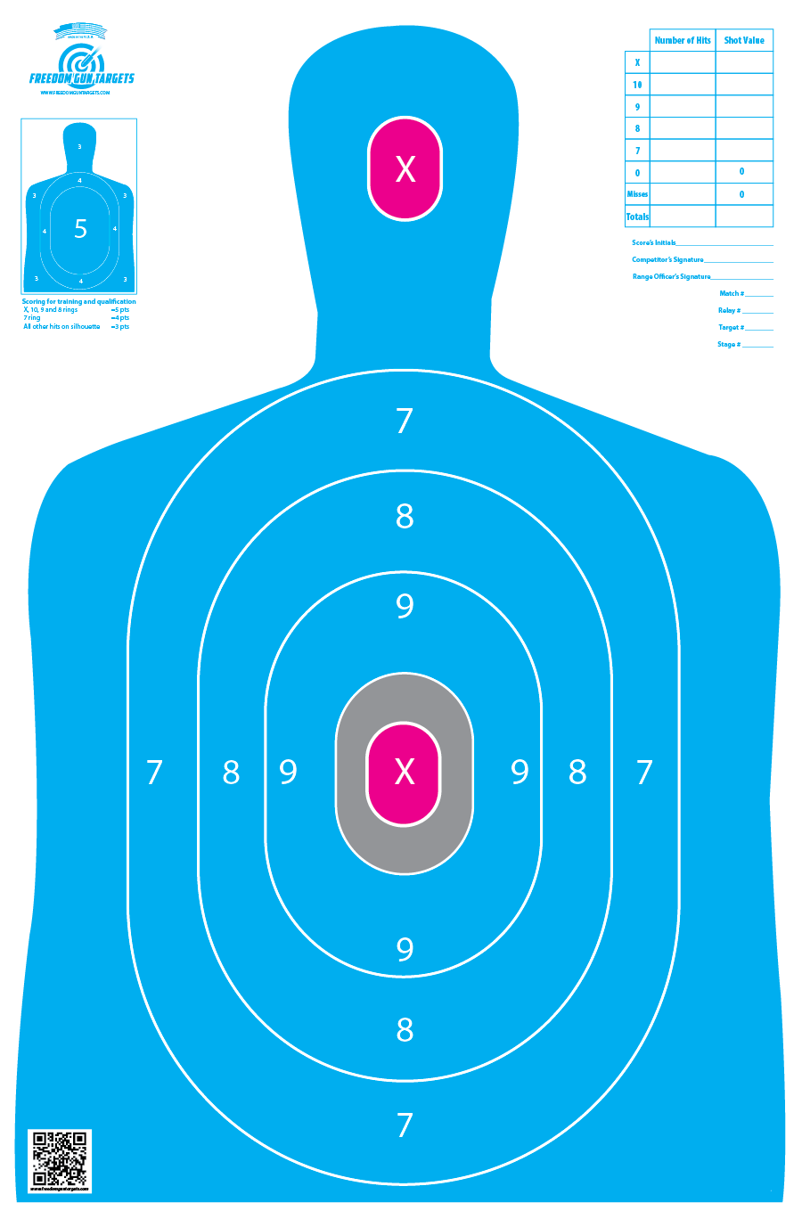 Blue Silhouette Target 12