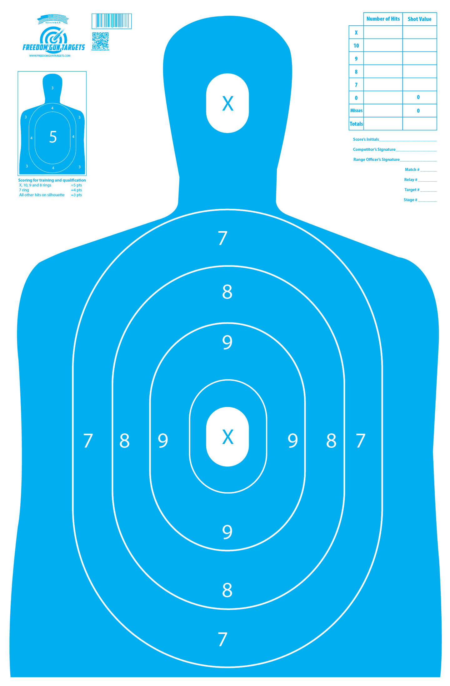 Blue Silhouette Target - 25 Pack