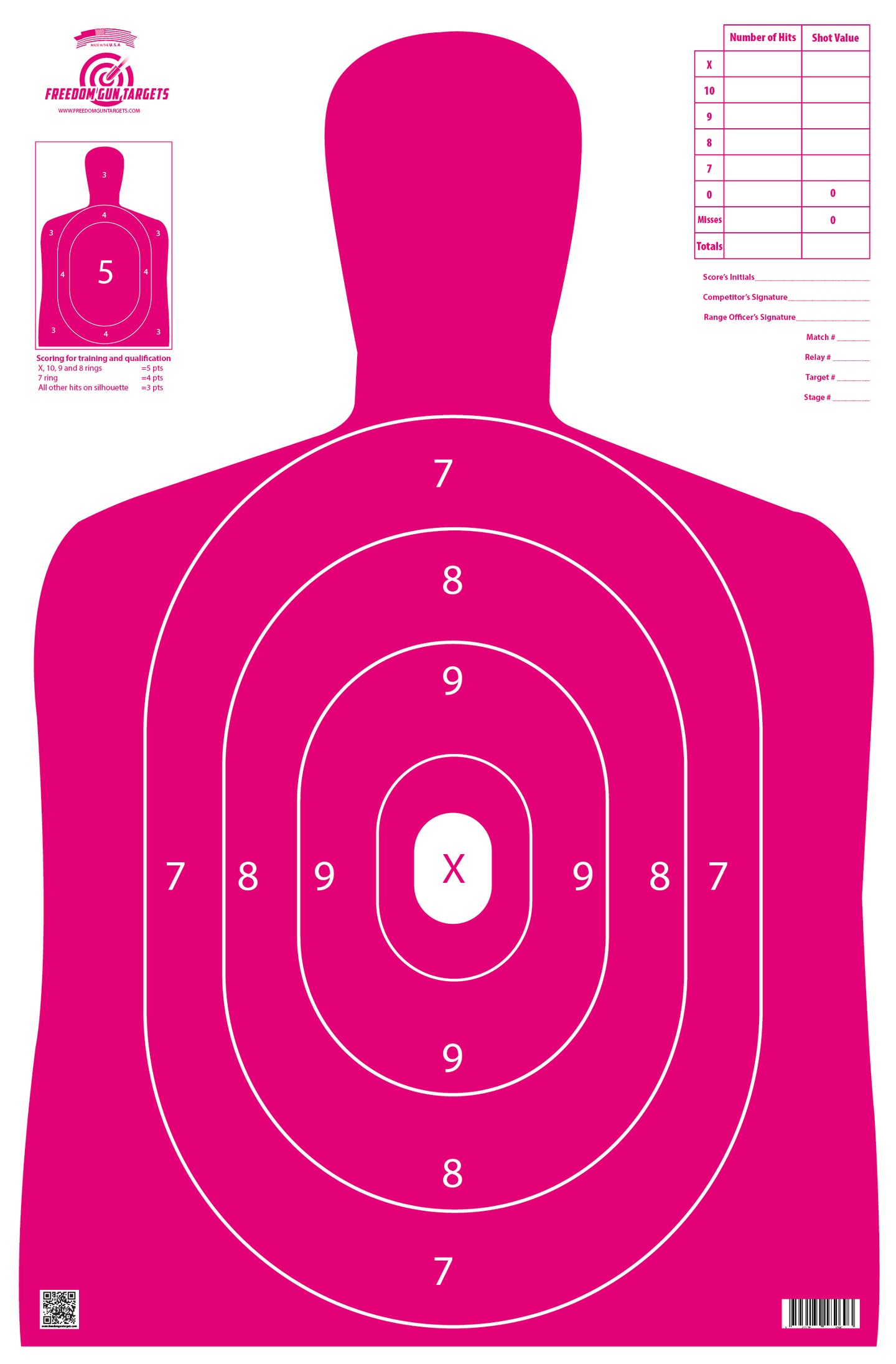 Pink Silhouette Target - 25 Pack