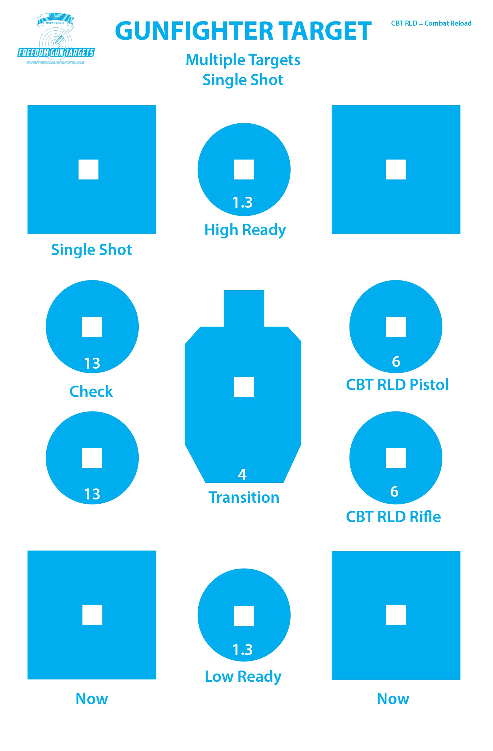 Gun Fighter Training Target - 25 Pack – Freedom Gun Targets